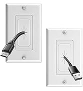 FORGING MOUNT Flexible Rubber Wall Grommet Insert with Decorator Wall Plate, Ideal Cable Pass Thr...
