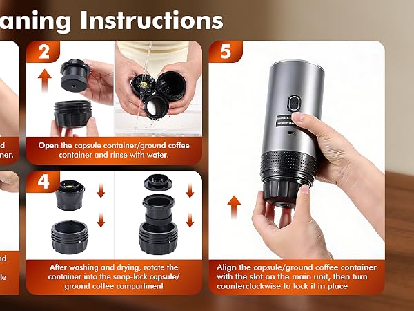 Portable espresso machines are easy to clean and durable