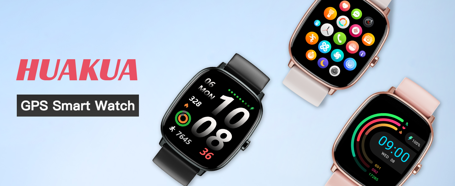 huakua smart watch for men with gps