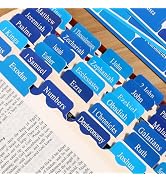 90Pcs Bible Tabs Stickers for Men Blue, Large Print Bible Bookmarks Index Tabs Study Supplies Gui...