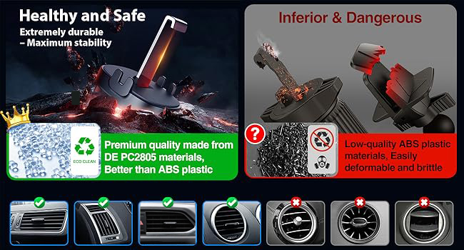 air vent phone holder for car phone mount