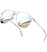 Joopin Polarized Metal Aviation Sunglasses Men, Classic Military Sun Glasses Women, Rectangle Sha...