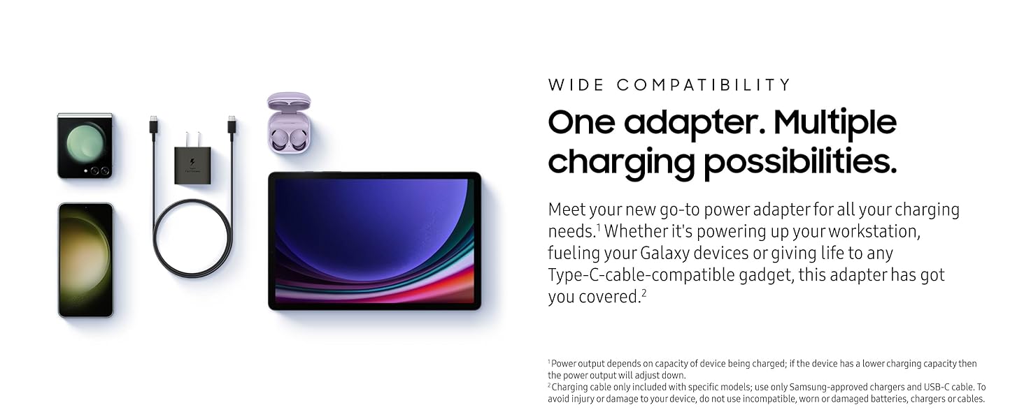 Samsung 25W Power Adapter with USB C Cable Black