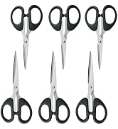 Scissors All Purpose,6 inch Scissors Set of 6,Comfort-Grip Handles Sharp Pointed Scissor,Great fo...