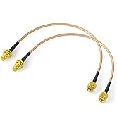 Bingfu WiFi Antenna Extension Cable (2-Pack) RP-SMA Male to RP-SMA Female Bulkhead Mount RG316 Ca...