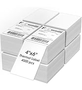 MaxGear 4" x 6" Direct Thermal Labels, 4000 Labels 8 Pack, Fanfold Shipping Package Labels, Perfo...