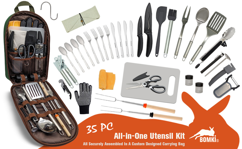 BOMKI 35 PC camping cooking utensils set