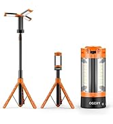 OGERY Rechargeable 10000mAh Camping Light with Stand 6.5 ft Max Height, Cordless Work Light with ...