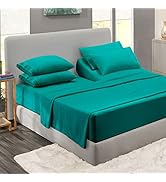 Clara Clark Flex Top King Sheets, 6 Piece Set - Hotel Luxury Sheets for Top Split King Bed, Super...