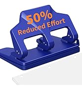 Heavy Duty 3 Hole Punch, 40-Sheet Heavy Duty Paper Punch, 50% Reduced Effort 3-Hole Punch, AFMAT ...
