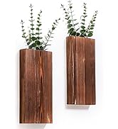 Sawoake 2 Pcs Wood Wall Plants Vase, Modern Farmhouse Wooden Pocket Wall Vases for Dried Flowers ...