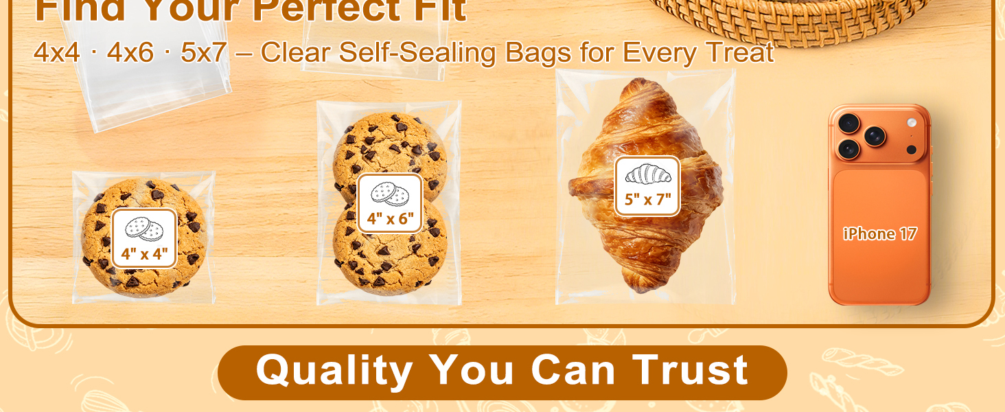 cookie packaging bags, clear bags for cookies, cookie treat bags, 4x6 cellophane bags self adhesive