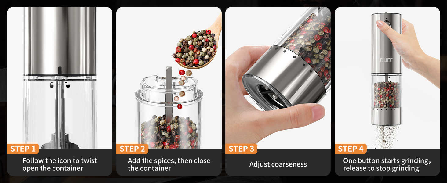 Electric Salt and Pepper Grinder Set