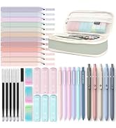 Four Candies 39 PCS Aesthetic School Supplies with Cute Pen Case, 12 Pastel Highlighters, 5 Black...