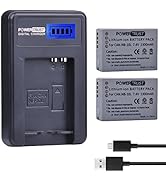 PowerTrust 2 Pack NB-10L Camera Battery and LCD USB Charger for Canon G1X G15 G16 SX40HS SX50HS S...