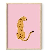 Haus and Hues Pink Framed Wall Art, Cheetah Print Wall Decor, Pink Poster, Framed Art Print, Fram...