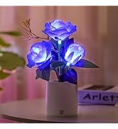 hibeauti Blue Rose LED Lamp for Womens Gifts, Flower Night Light for Relaxation and Serenity, Wom...