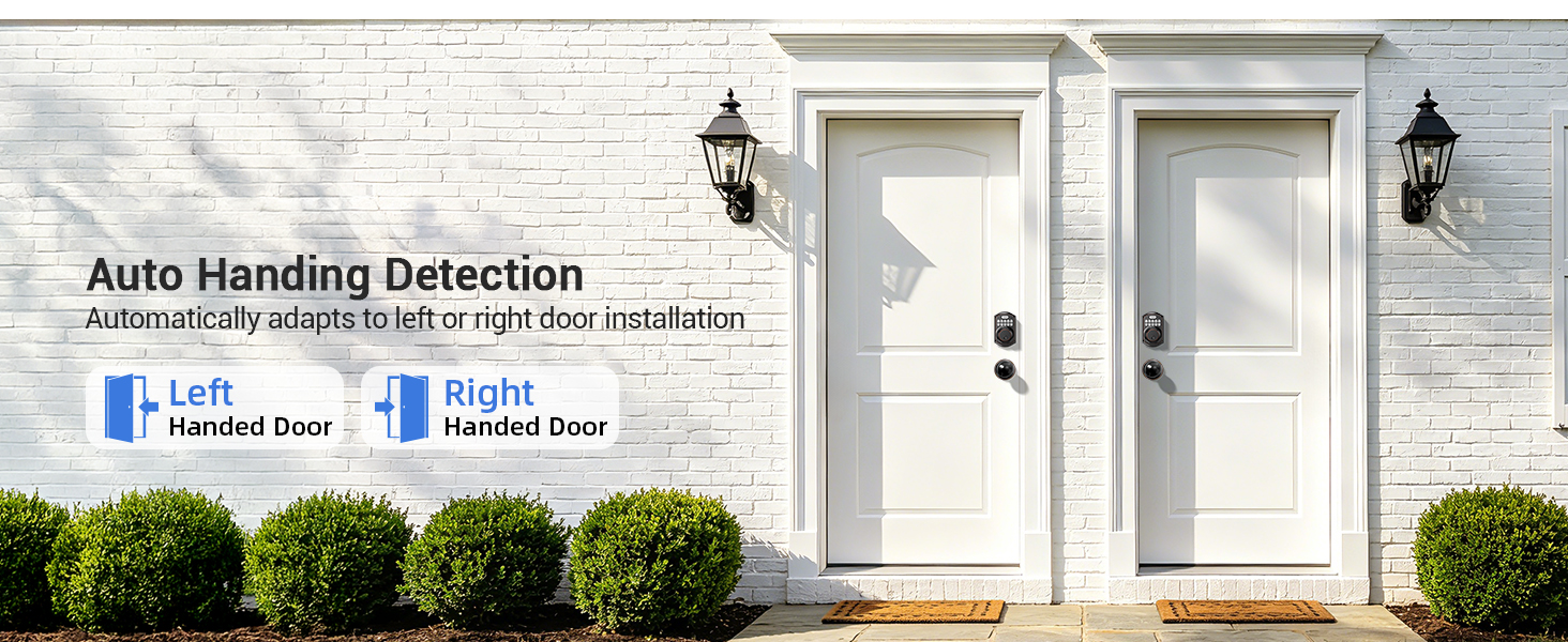 Automatically adapts to left or right door installation