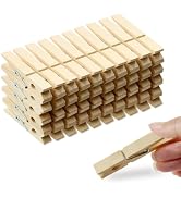 50 Pack Clothes Pins Wooden 2.9 Inch Wood Clothespins Large Heavy Duty | Close Pins for Crafts DI...