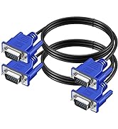 XiAyriky VGA to VGA Cable 2 Pack, 6 Feet Computer Monitor VGA Cord, VGA Male to Male Cord 1080P F...