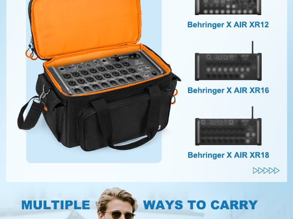 Padded Mixer Carry Bag Compatible with Behringer X-AIR Series Mixers XR12, XR16, XR18