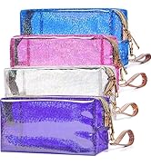 CAAORDKSO 4Pcs Clear Makeup Bag Cosmetic Organizer Case Waterproof Travel Toiletry Bag with Handl...