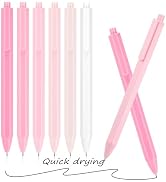 Dacono Aesthetic Ballpoint Pens - Macaron Pink Pastel Roller Ball Pens, 0.5mm Retractable Gel Ink...
