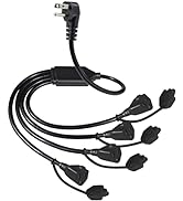 KUNCAN 4 Way Outlet Splitter - 90-Degree Angled Flat US Plug 1 to 4 Connectors Cable Strip 16/3 G...