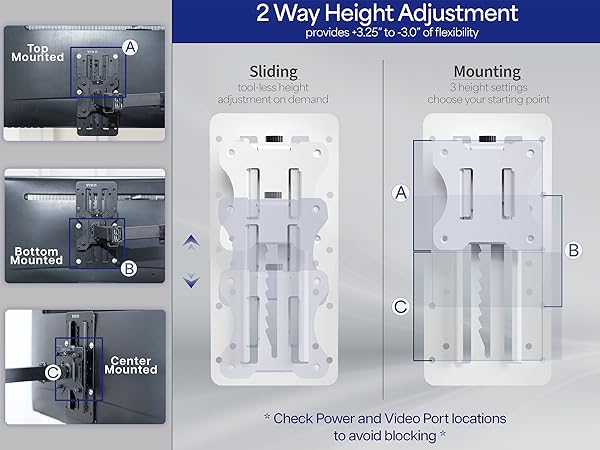 hieght adjustable vesa bracket adapter