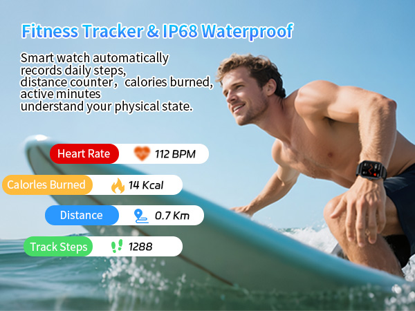 Smart Watch for Men Women with Calling, 1.83&amp;#34; Fitness Tracker with Heart Rate