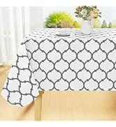 Smiry Rectangle Table Cloth, Waterproof Vinyl Tablecloths with Flannel Backing for Rectangle Tabl...