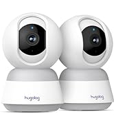 Hugolog 4K 8MP Indoor Pan/Tilt Security Camera(2pcs), AI Sound Processing Ideal for Baby Monitor/...