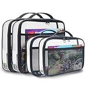 holay 4 Packs PVC Zippered Blocks Set, Toy, Clay, Board game Storage Organizer Case (Name Tag, Ma...