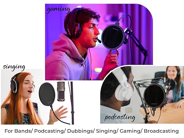 pop filter for mic blue yeti microphone hyperx quadcast shure sm7b podmic elgato wave metal filters 