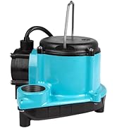 Little Giant 6-CIA 115 Volt, 1/3 HP, 2760 GPH Cast Iron Submersible Sump Pump with Integral Diaph...