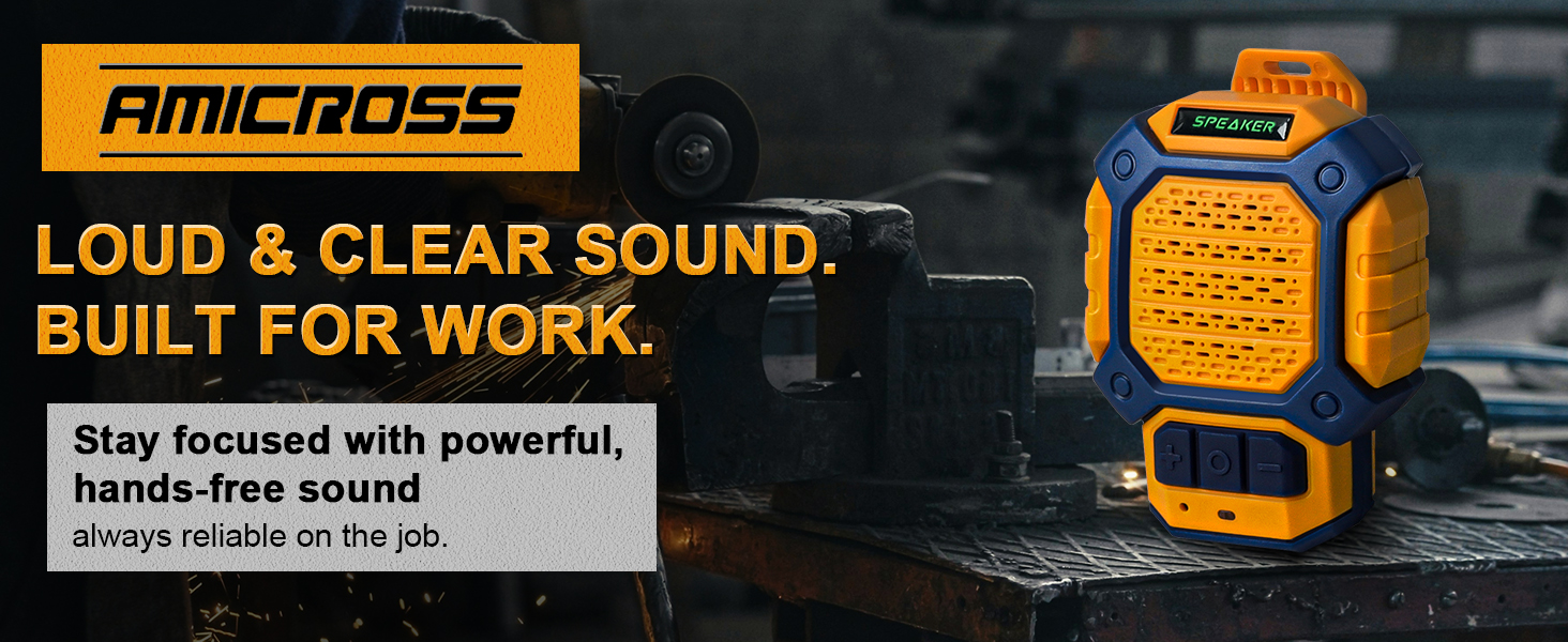 Wearable Bluetooth Speaker, IP56 Waterproof Clip On Wireless Portable Speaker