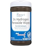 The Pharma-C Company 3% Hydrogen Peroxide Wipes [40 wipes] - First Aid. H202 Skin Safe Antiseptic...