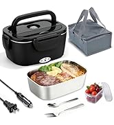 CDBEEE Electric Lunch Box Food Heater - 80W Fast Heating, 1.5L Heated Lunch Box Leak-Proof 304 St...