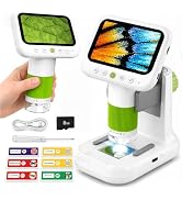 Kids Microscope with 4.3" HD Screen, 2-in-1 Desktop &amp; Handheld | 1000X Microscope for Kids, Porta...