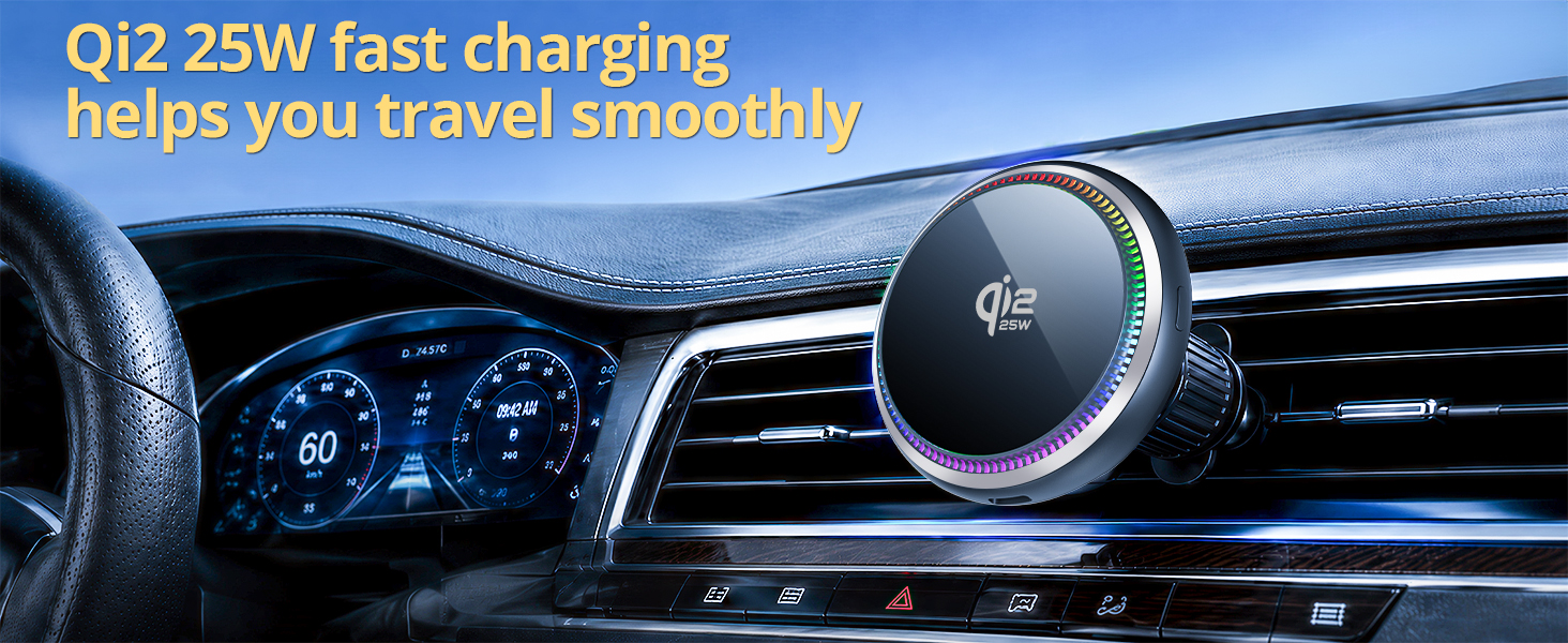 Qi2.2 25W Car Charger Mount