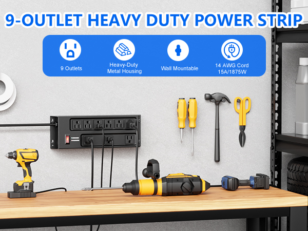 9-OUTLET HEAVY DUTY POWER STRIP