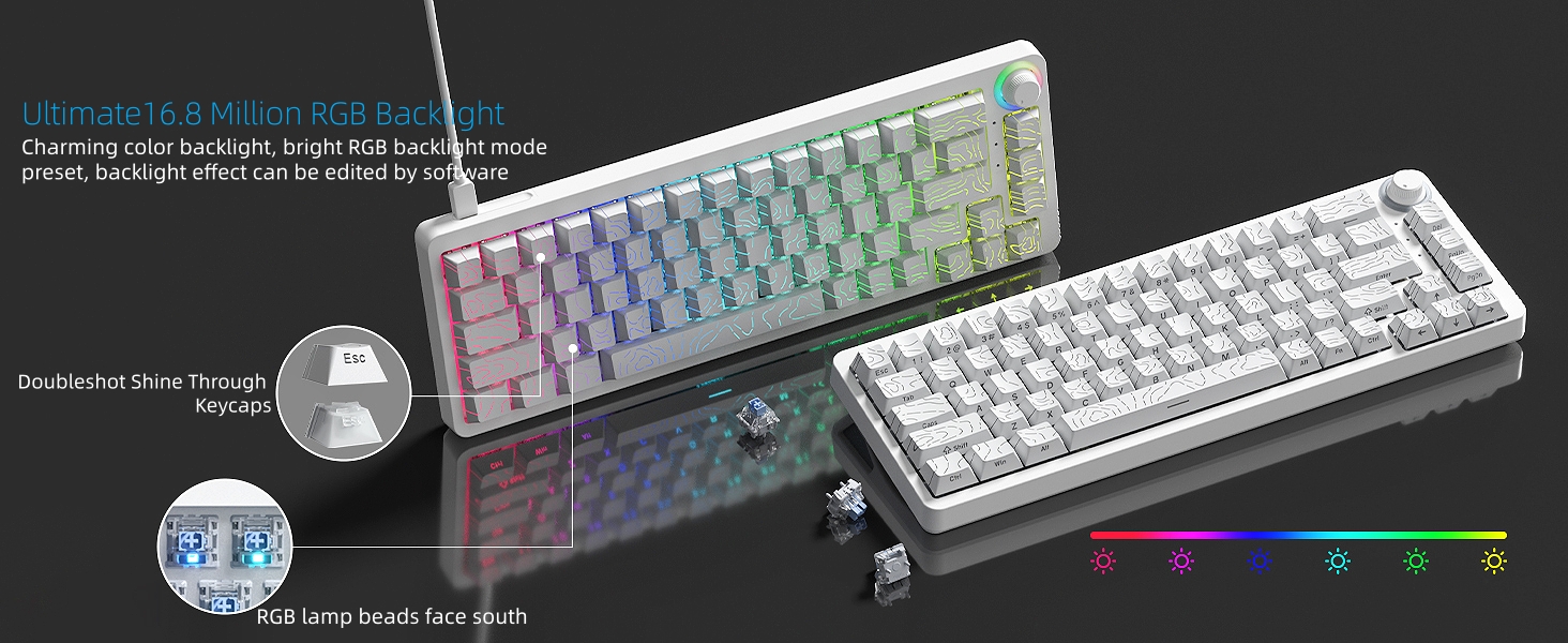60% Percent Keyboard Rapid Trigger Gaming Keyboard RGB Hall Effect Topographic Keyboard