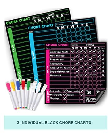 3 PCS CHORE CHART - BLACK SET