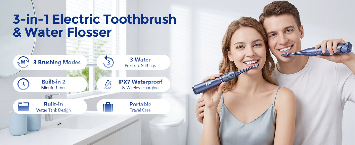 electric toothbrush with water flosser