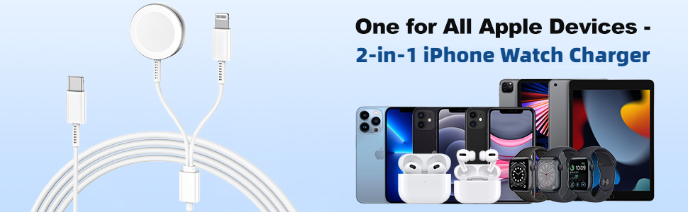 One for All Apple Devices-2-in-1 iPhone Watch Charger