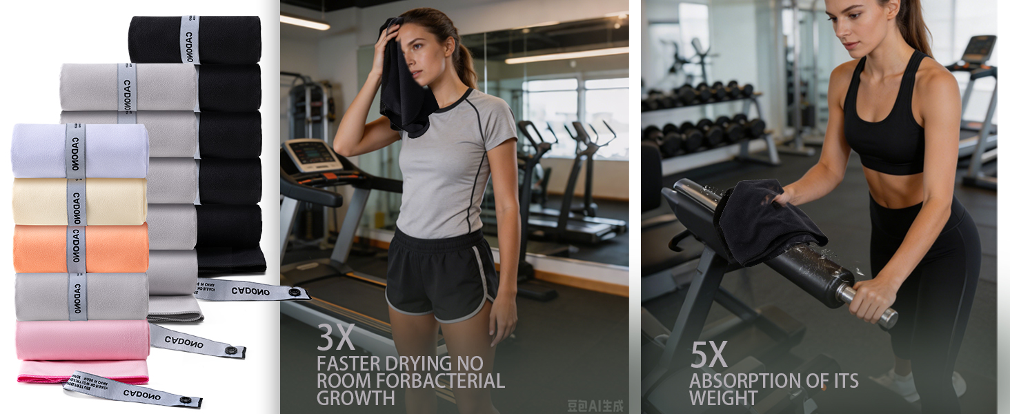 Gym Towel for Hot Yoga, Tennis, Working Out, Camping