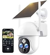 DIDseth Dual-Lens Solar Security Cameras Wireless Outdoor, 10x Zoom to See Further 360 PTZ WiFi C...