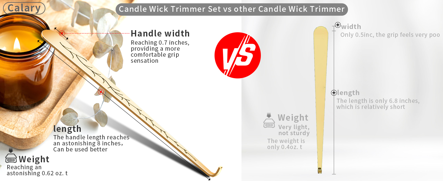 calary Candle Wick Trimmer, Candle Snuffer and Wick Dippe