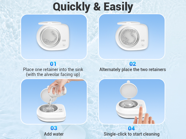 Ultrasonic Retainer Cleaner Machine dental cleaning pod compact portable cordless