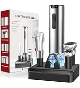 HomeHacks Electric Wine Opener, Automatic Wine Opener with Foil Cutter, Vacuum Stopper, Pourer, R...